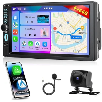 [4+64G] Auto radio ar bezvadu Carplay/Android auto
