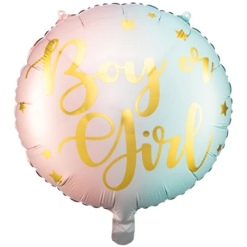 Folija balons "Gender Reveal" Boy or Girl - pildām