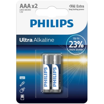 Philips Ultra Alkaline, AAA, 2gb - Baterijas, LR03