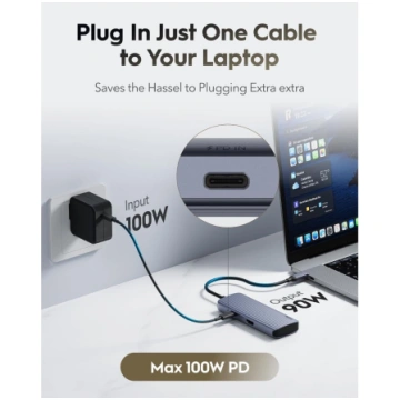 Rūteris Cudy UH500 PortMate USB-C 6-in-1 Hub 4K 30