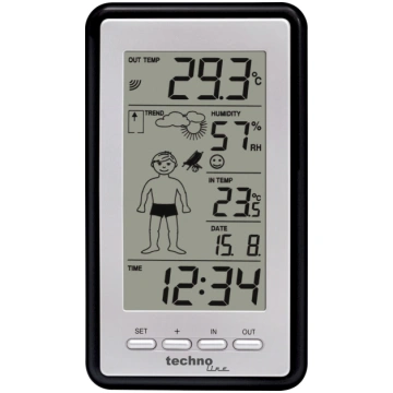 Technoline WS 9632 meteoroloģiskā stacija, melna -