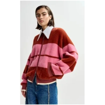 Essentiel Antwerp Jicama Striped Knitted Bomber Ja