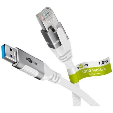 Goobay Ethernet cable USB-A 3.2 Gen1 plug RJ-45 pl
