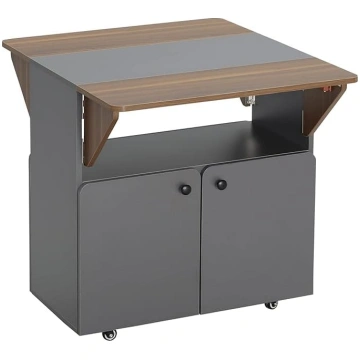 HOMCOM Dining Table Folding Mobile Kitchen Table f