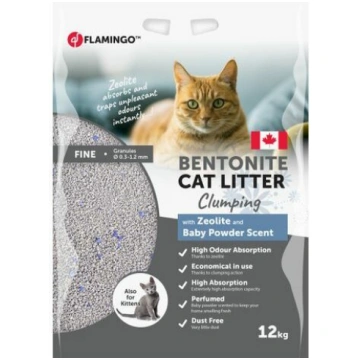 Flamingo Cat Litter Bentonite With Baby Powder & Z