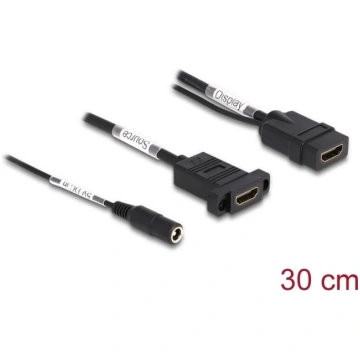 Delock HDMI Cable 4K 60 Hz with DC feed 2.1 x 5.5