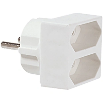 Bachmann Euro double plug, 1x earthing contact plu