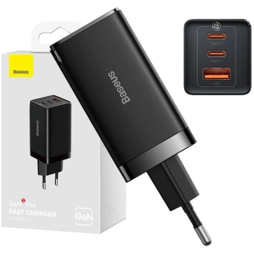 Baseus GaN5 Pro 2xUSB-C + USB, 65W (black) CCGP120