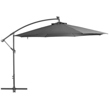 vidaXL saulessargs ar alumīnija kātu, 350 cm, antr