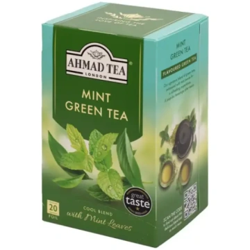 Zaļā tēja AHMAD GREEN MINT, 20 maisiņi paciņā