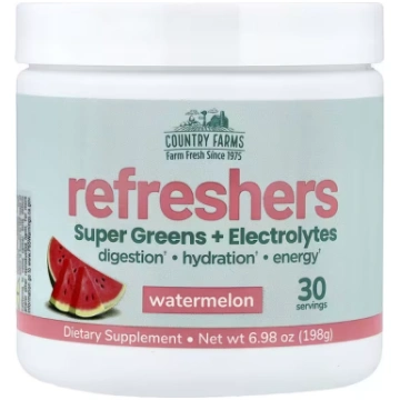 Country Farms, Refreshers, Super Greens + Electrol
