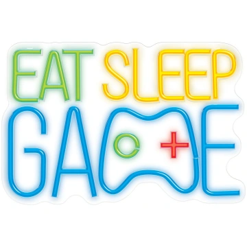 LED Neona gaismas izkārtne - EAT SLEEP GAME
