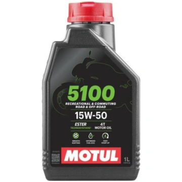 Motoreļļa 4T motocikliem MOTUL 5100 15W-50 4T 1L