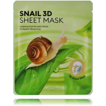 Missha Snail 3D Sheet Mask sejas maska ar gliemežu