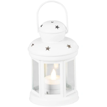 MagicHome Ziemassvētku laterna, balta, ar LED svec