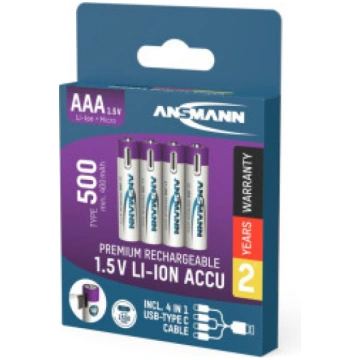 Lādējamās baterijas Li-Ion AAA 1.5V
