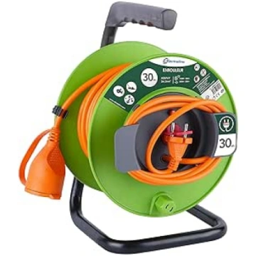 Electraline Kabeltrommel für Gärten , Grün, grün, 
