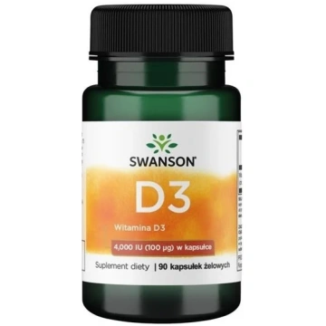 Swanson SWANSON D3 vitamīns 4000 IU – 90 kapsulas