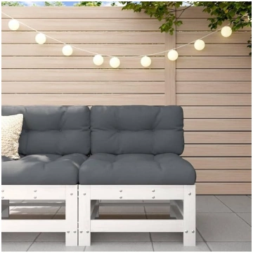 Homgoday Garden Middle Sofa White Solid Pine Wood 