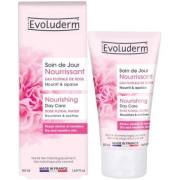EVOLUDERM Barojošs dienas krēms ar rožūdeni sausai