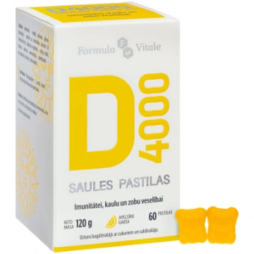 FORMULA VITALE D vitamīns (4000 IU) lācīšu pastila
