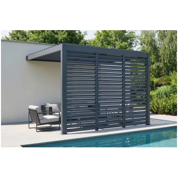 3x3m piestiprināta bioklimatiskā pergola pelēkā al