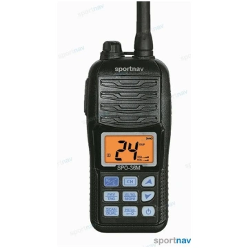 VHF jūras rokas rācija Sportnav 36M IPX7 1/5W LIio