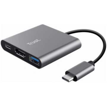 Dokstacija Trust Dalyx 3-in-1 Multiport USB-C Grey