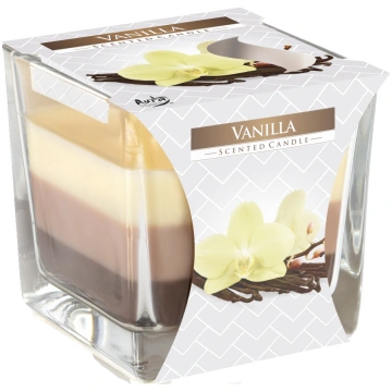 Svece aromātiskā stikla traukā Vanilla Bispol snk8