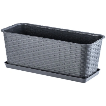 Balkona puķu pods, kaste, grafīta statīvs, 40cm