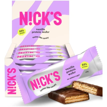vaniļas proteīna vafele 24 gab. kastē NICK'S