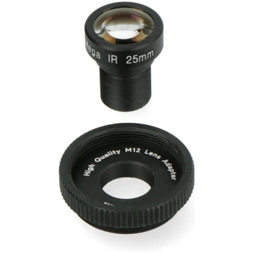 M12 lens with adapter for Raspberry Pi HQ camera, 