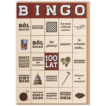 Nadwyraz.com Kartiņa Dzimšanas Diena - Bingo 100 L