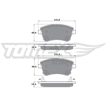Bremžu uzliku kompl., Disku bremzes TOMEX Brakes T