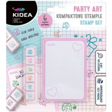 Kidea "party Art" pastmarku komplekts ar burtnīcu,