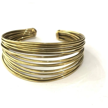 BRACCIALE RIGIDO OTTONE - MULTIFILO - Regolabile /