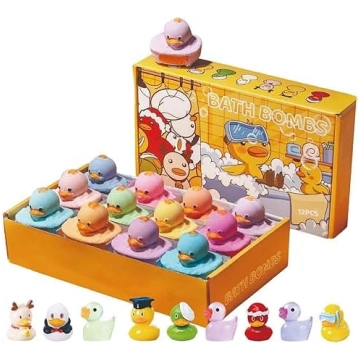 Duschball - 12 Stück mit süßen Enten | Kinder Dusc