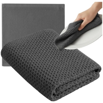 Virtuves kokvilnas lupatiņa grafīta krāsā 34 cm