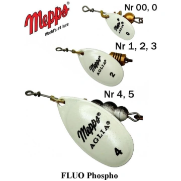 Rotējošais māneklis Mepps Aglia Fluo Phospho 3.5 g