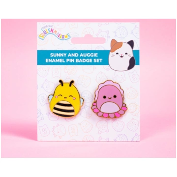 Squishmallows - Pin Badges x 2 Sunny & Auggie - Vi