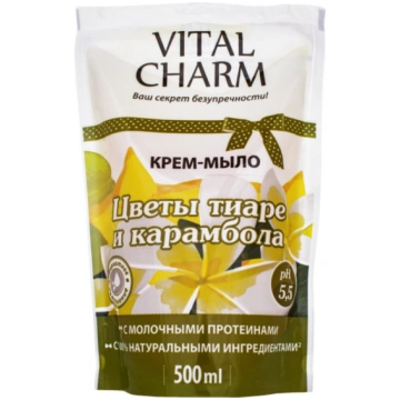 VITAL CHARM Šķidrās ziepes Tiare ziedi un karambol
