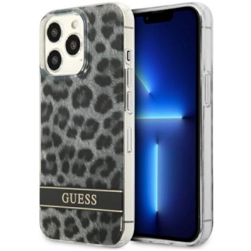 Guess Leopard vāciņš iPhone 13 / 13 Pro Pelēks - l