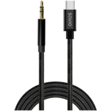 Kabelis SAVIO USB-C – MiniJack 3.5 mm 1m 590198604