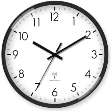 Mazs moderns sienas pulkstenis Radio melns ar akum