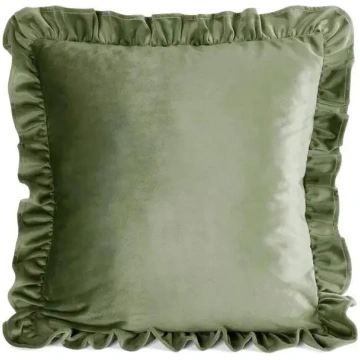 Poszewka BRENDA 45x45cm oliwkowa falbanka Eurofira