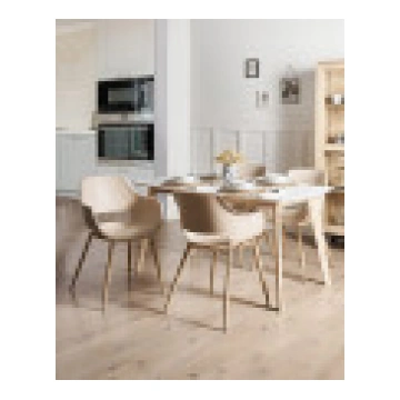 Beliani 4 MILLERS Beige ēdamistabas krēslu komplek