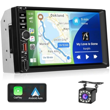 2 DIN radio atbalsta bezvadu CarPlay un Android Ca