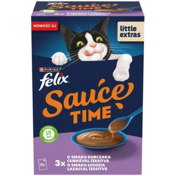 Happy Cat FELIX SAUCE TIME KURCZAK LOSOS 6x40g /8 