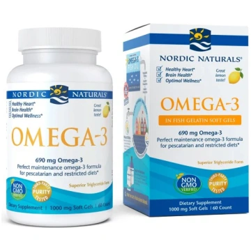 NORDIC NATURALS Omega-3 zivju želatīnā (60 kapsula