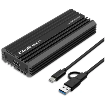 Qoltec Enclosure for drive M.2 SATA, NVMe, USB C, 